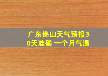 广东佛山天气预报30天准确 一个月气温